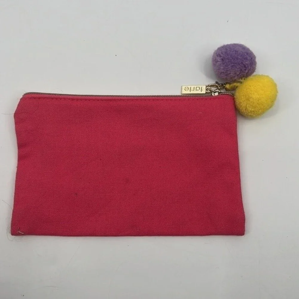 Tarte pink cosmetic bag “Never not Busy” catch all bag